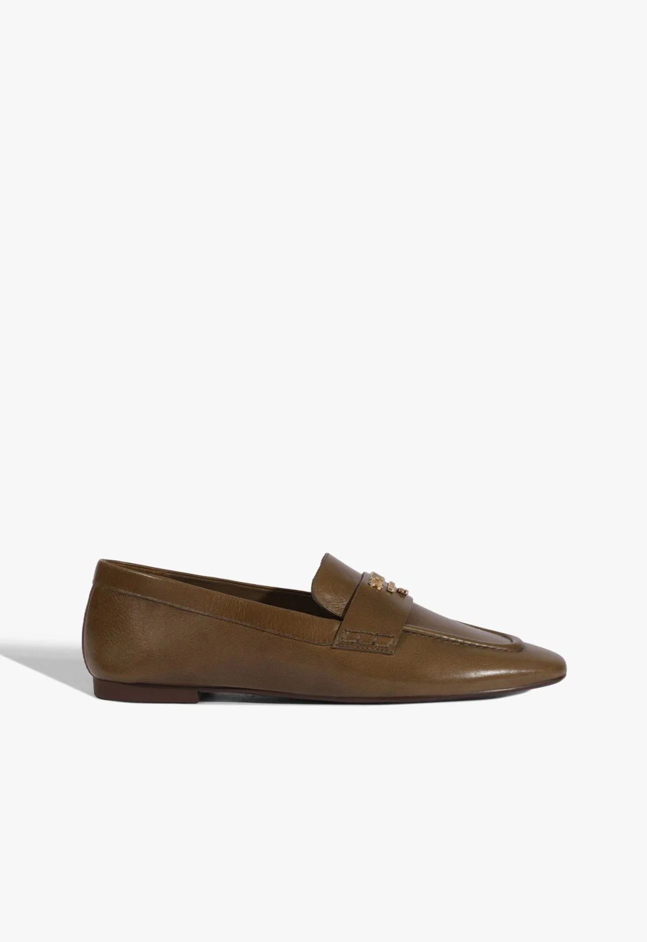 Mocassim Flat Shop Couro Verde Oliva