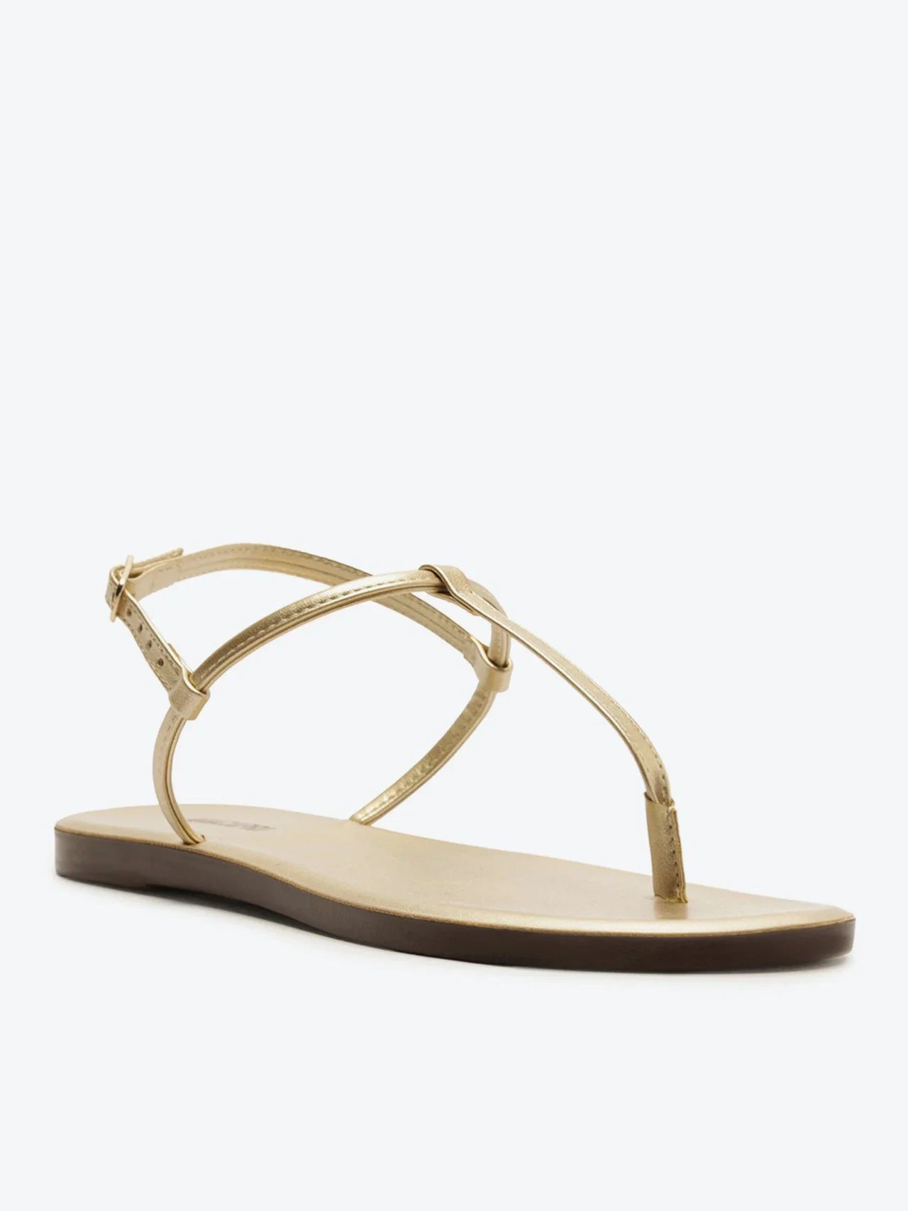 Sandália Rasteira Slim Monocolor Dourada