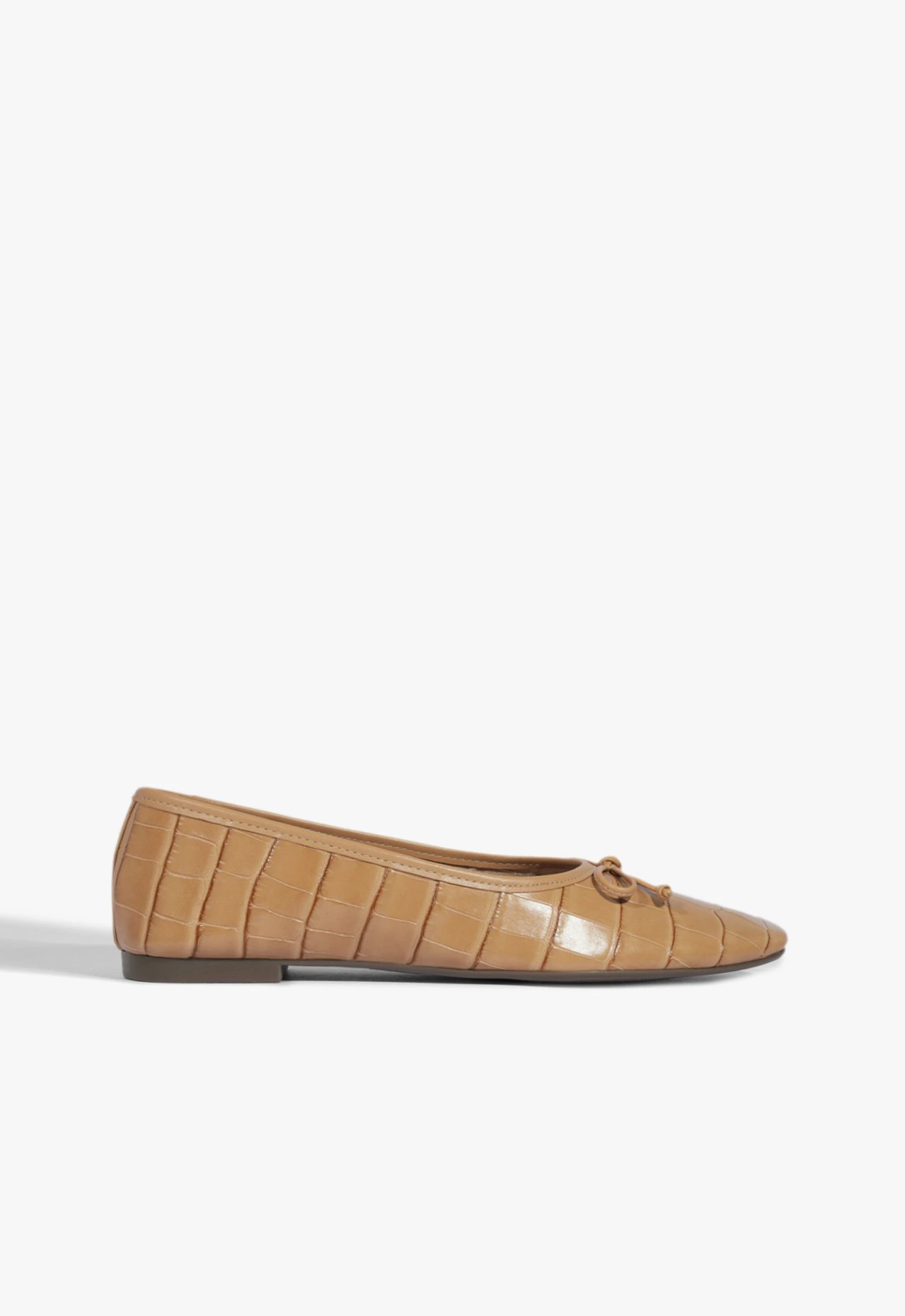Sapatilha Arissa Couro Croco Marrom