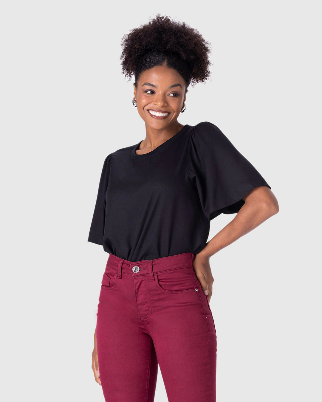 Calça Skinny Feminina Cintura Média Em Flex Jeans