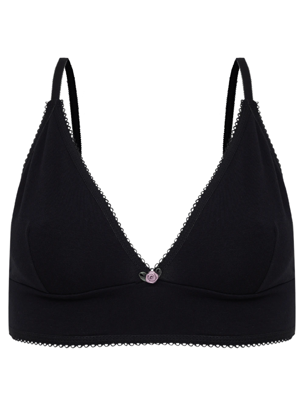 Top Triângulo Algodão Pop Rose Preto