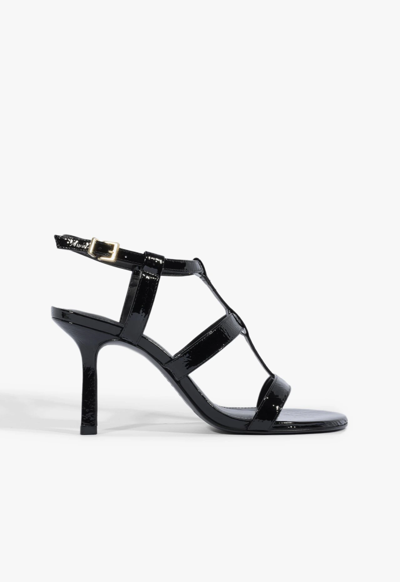Sandalia Bico Redondo Mirelle Couro Preto