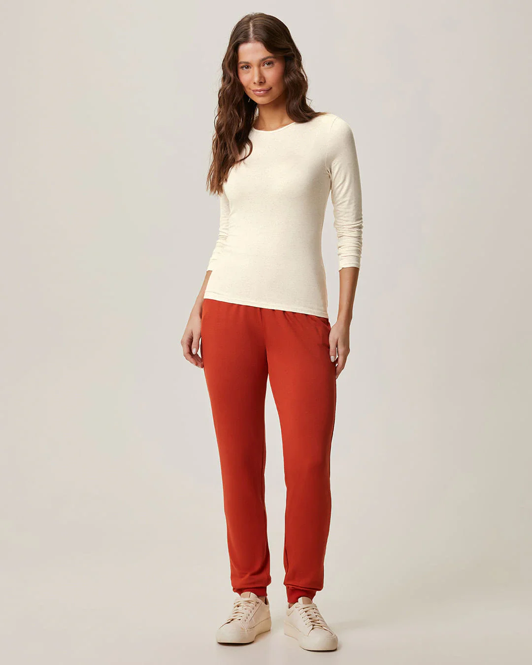 Blusa Feminina Justa Manga Longa Em Malha Viscolinho Stretch