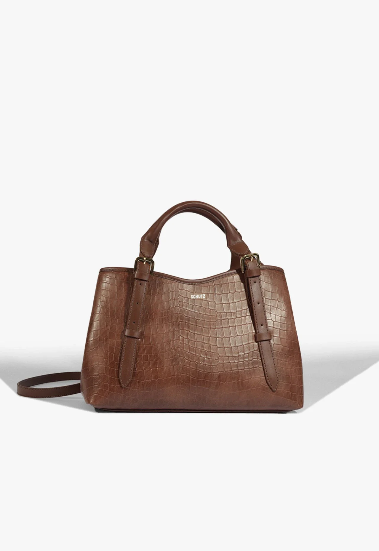 Bolsa Tiracolo Maeve Croco Marrom