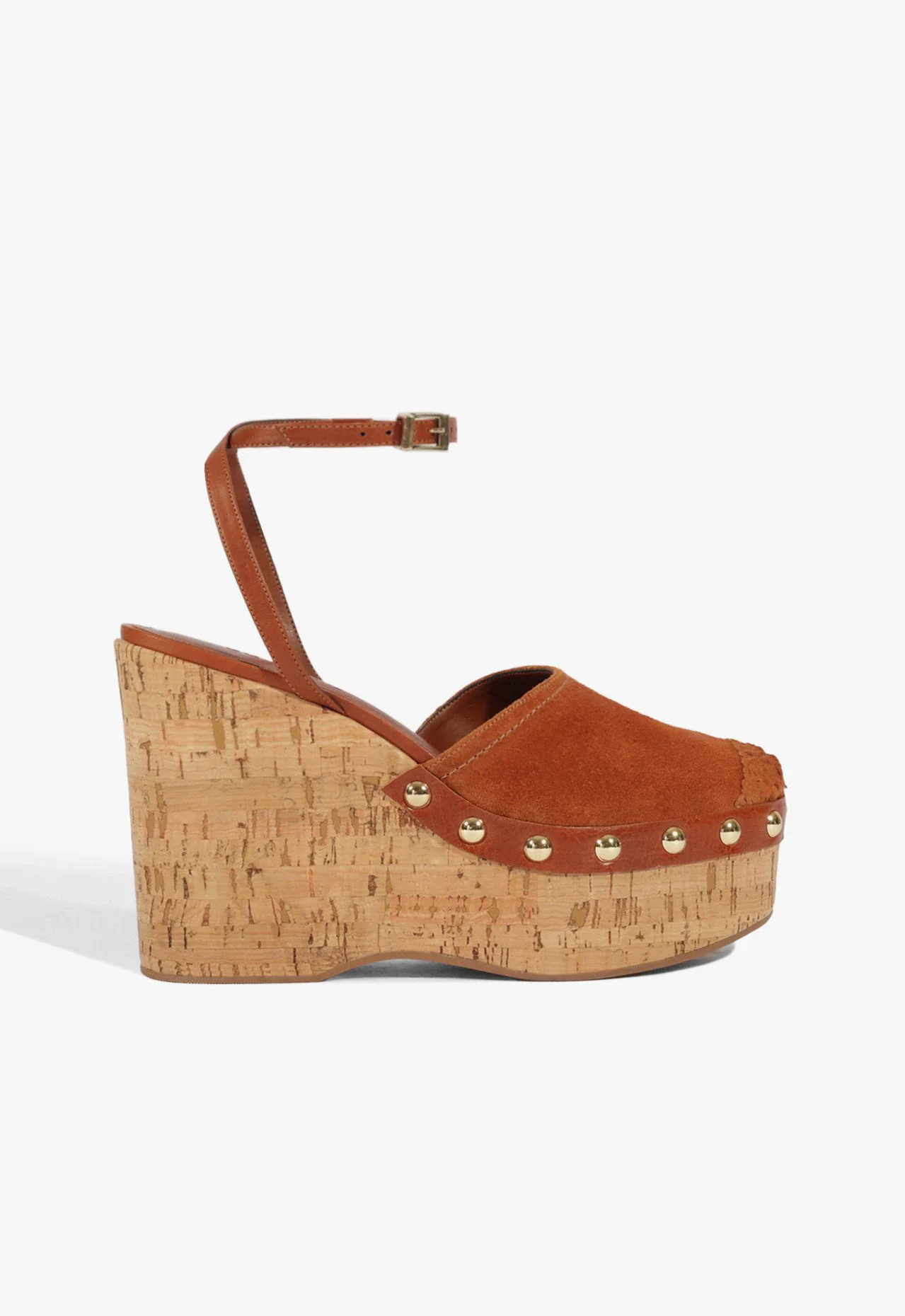Sandália Plataforma Suede Caramelo