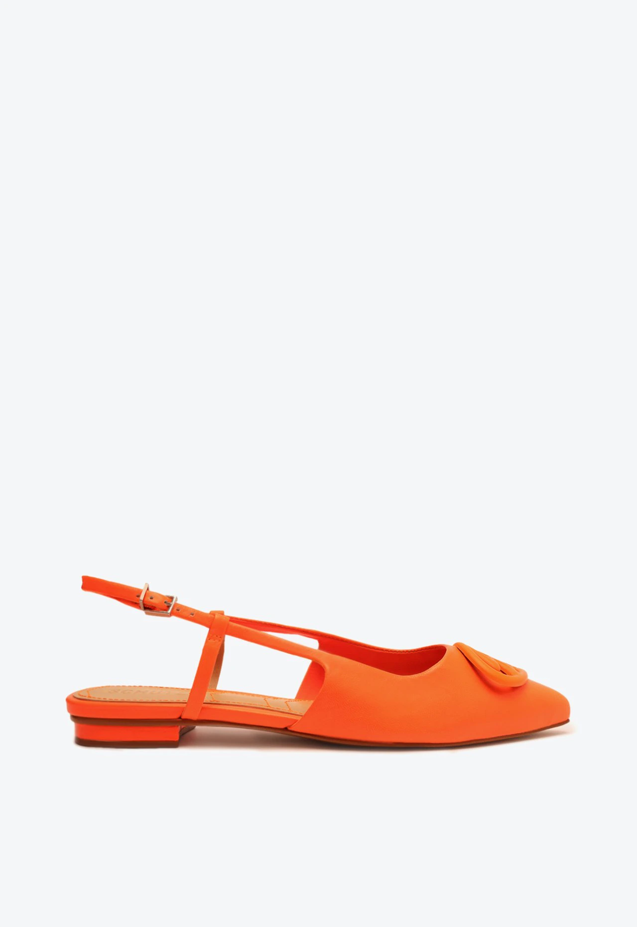 Sapatilha Slingback Patricia Balet Couro Laranja