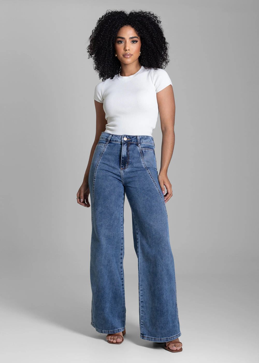 Calça Jeans Sawary Wide Leg - 282975 INDIGO SOBRETINTO