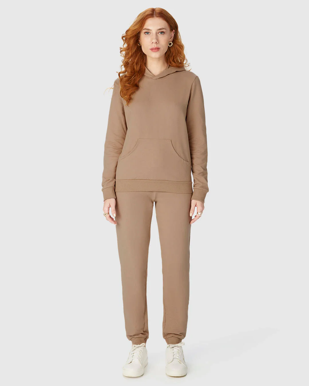 Blusão Básico Feminino Com Capuz Moletom Stretch Flanelado