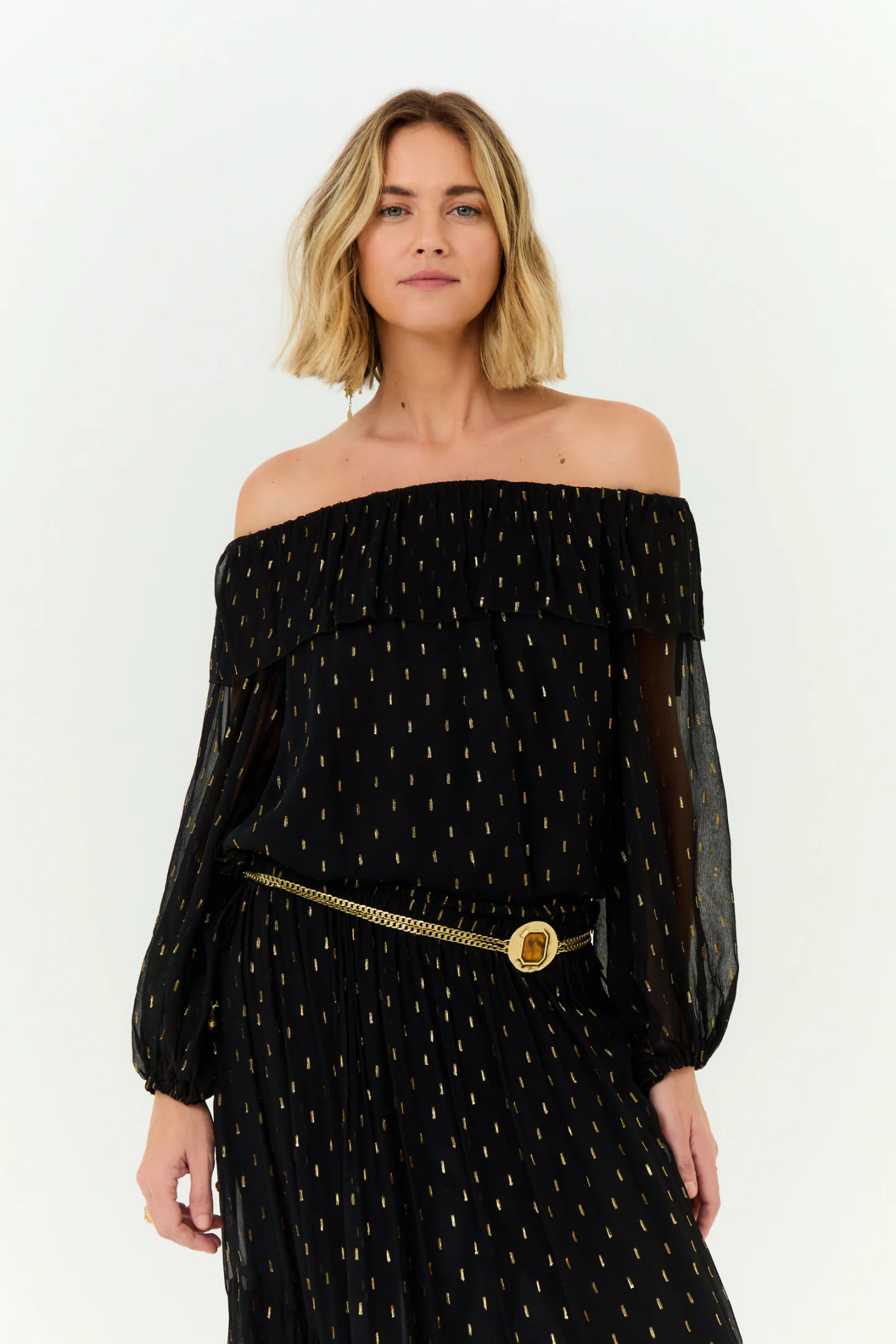 Blusa Ombro a Ombro Ggt Lurex