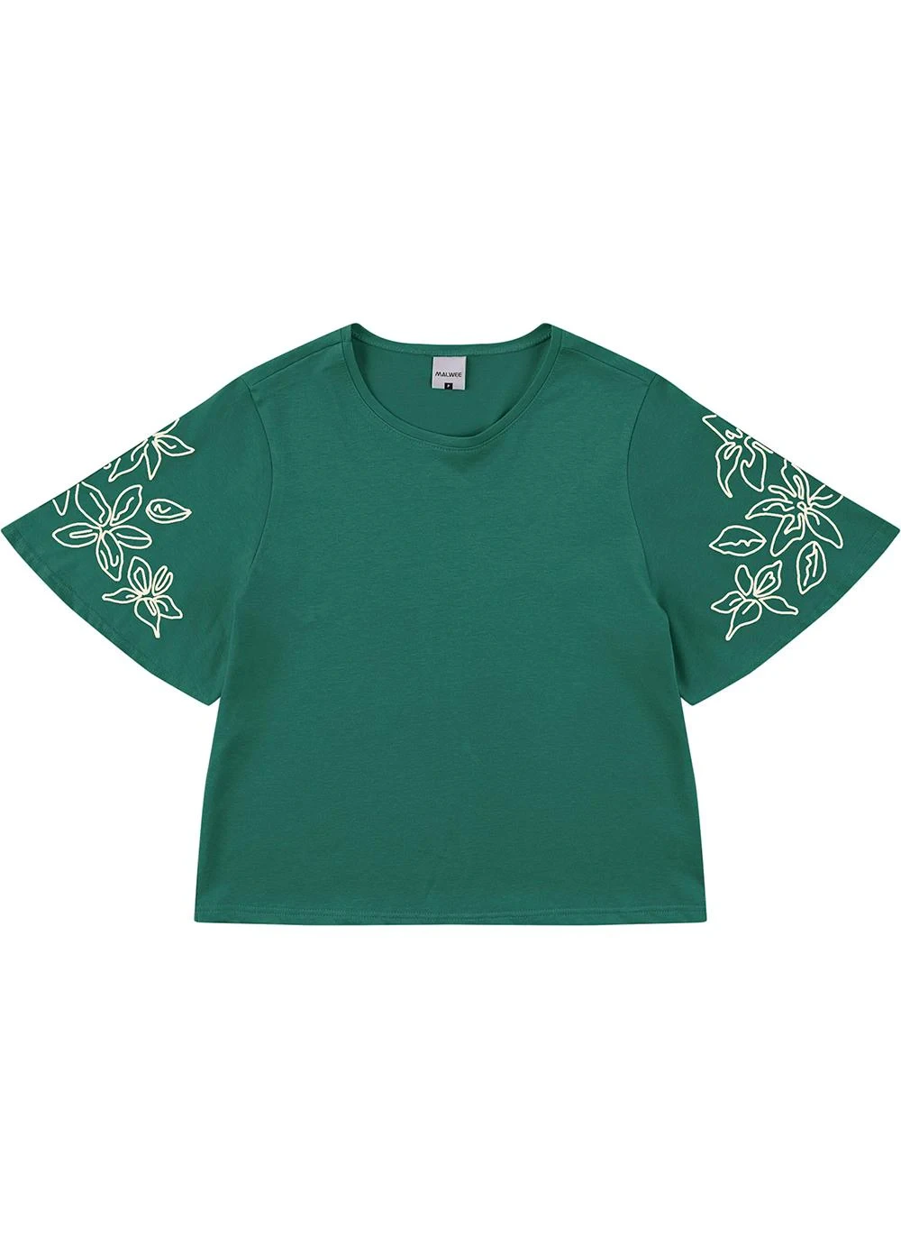 Malwee - Blusa Floral em Puff Verde