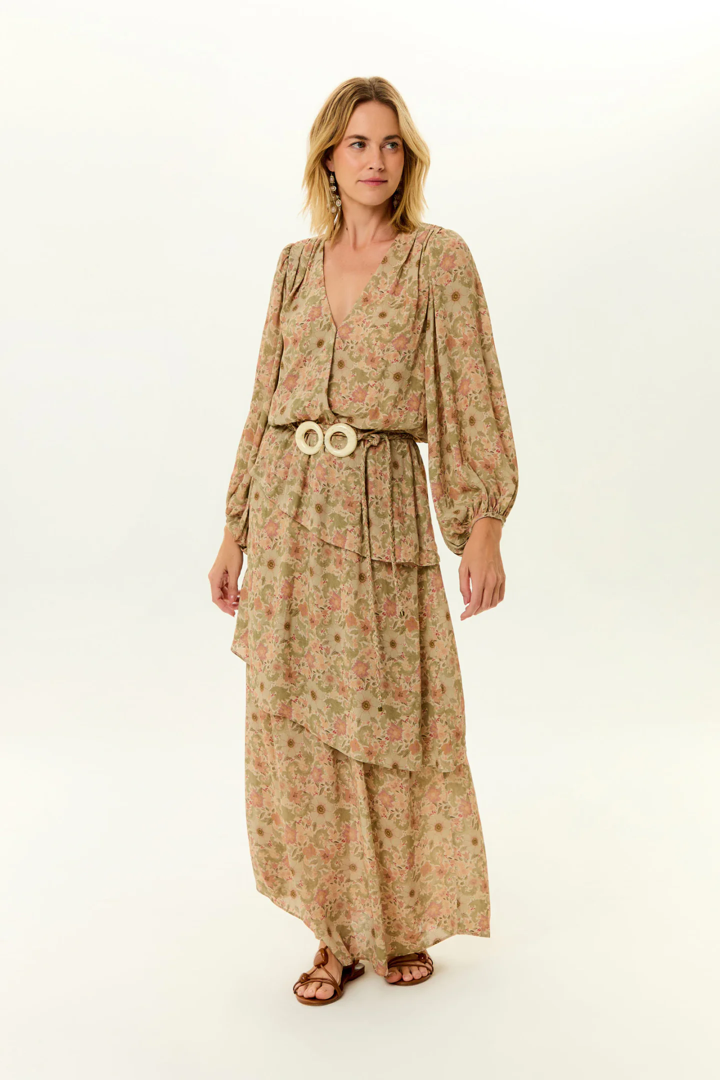 Vestido Longo Ggt Estampa Horto