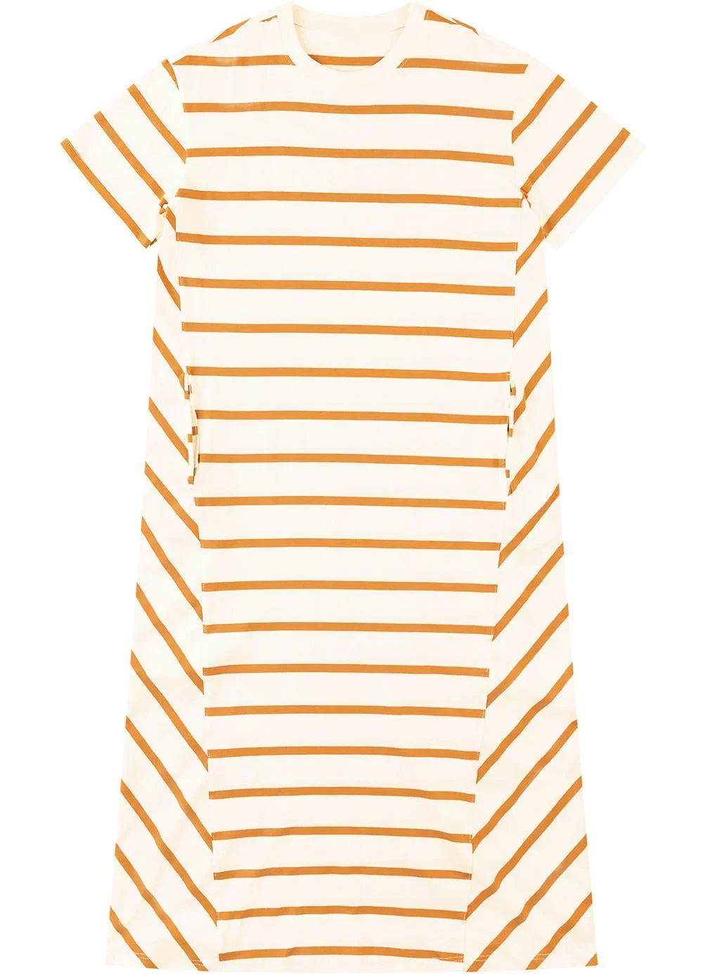 Malwee - Vestido Listrado Mídi Amarelo