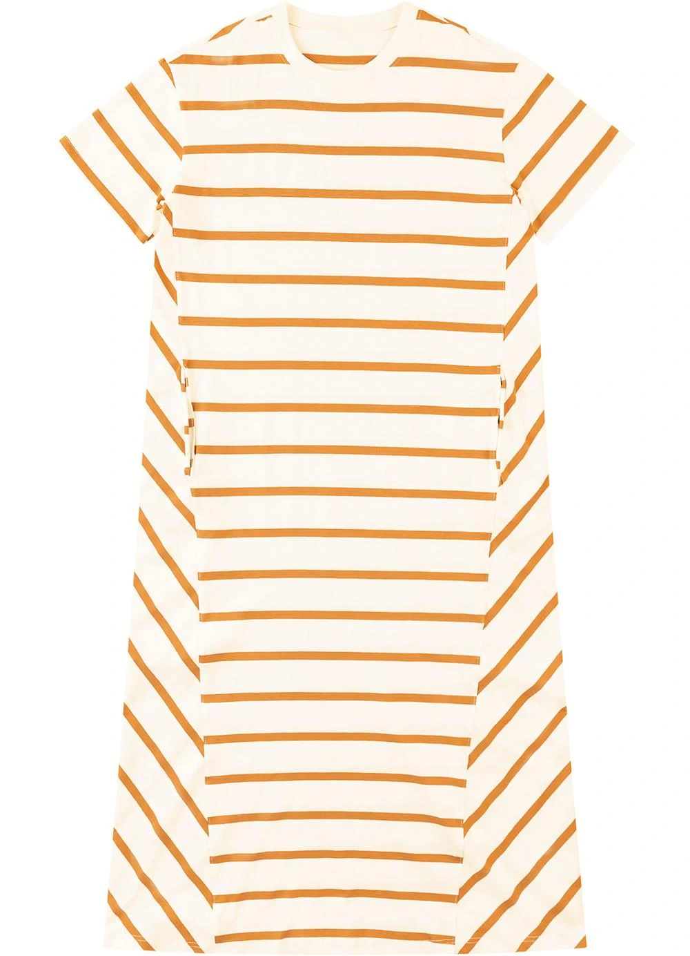 Malwee - Vestido Listrado Mídi Amarelo