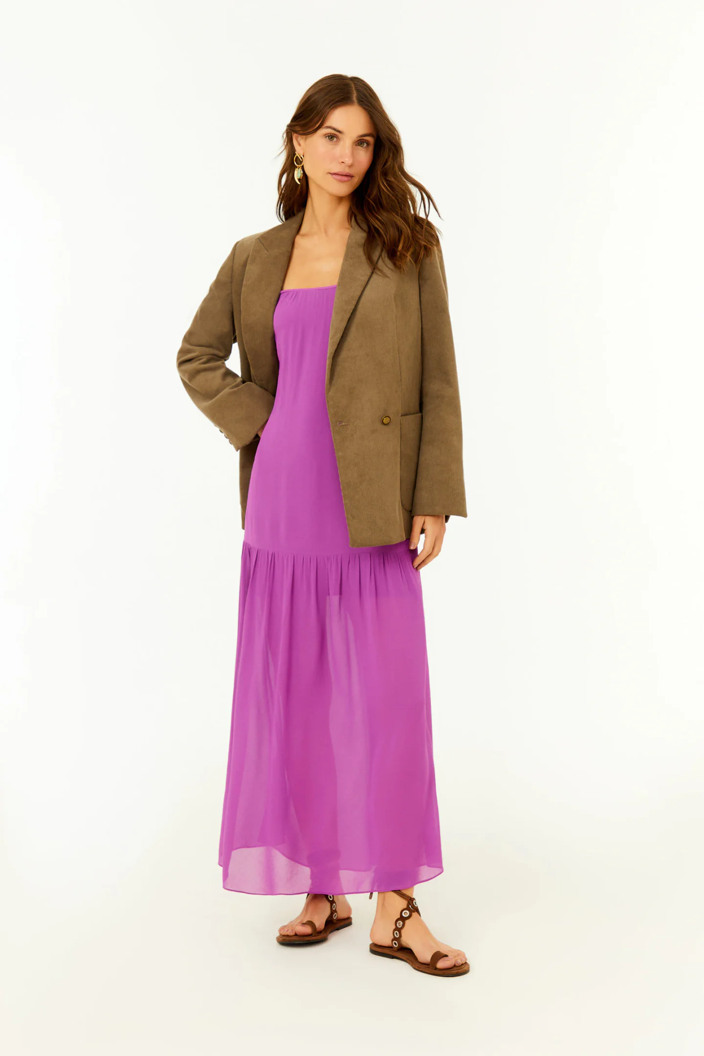 Vestido Midi Ggt Recorte Franzido