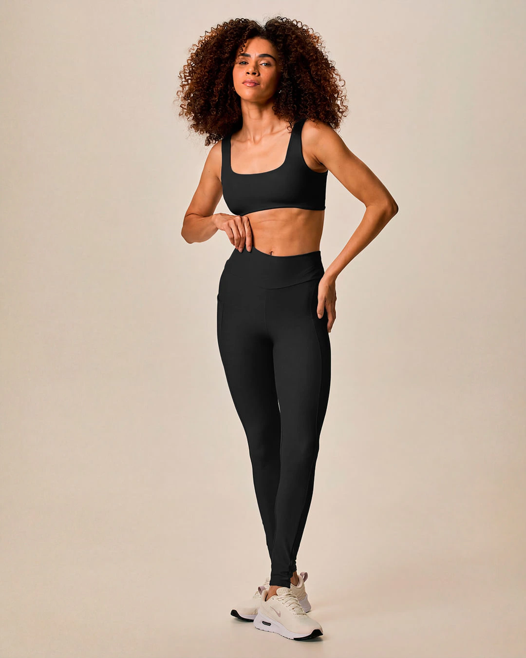 Calça Legging Esportiva Feminina Em Malha Poliamida Creponada Malwee Active