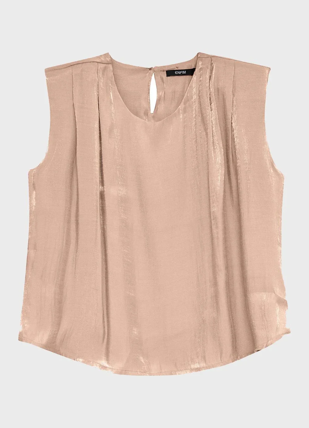 Enfim - Blusa Muscle Tee Acetinada Glow Champagne