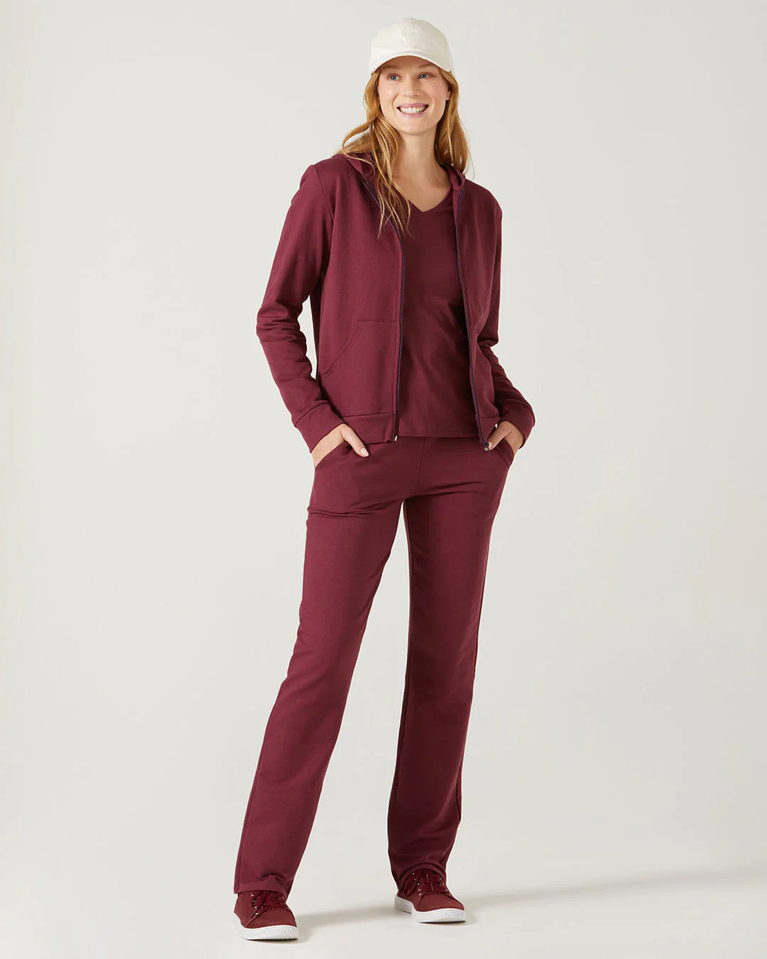 Calça Básica Feminina Reta Em Moletom Stretch Flanelado