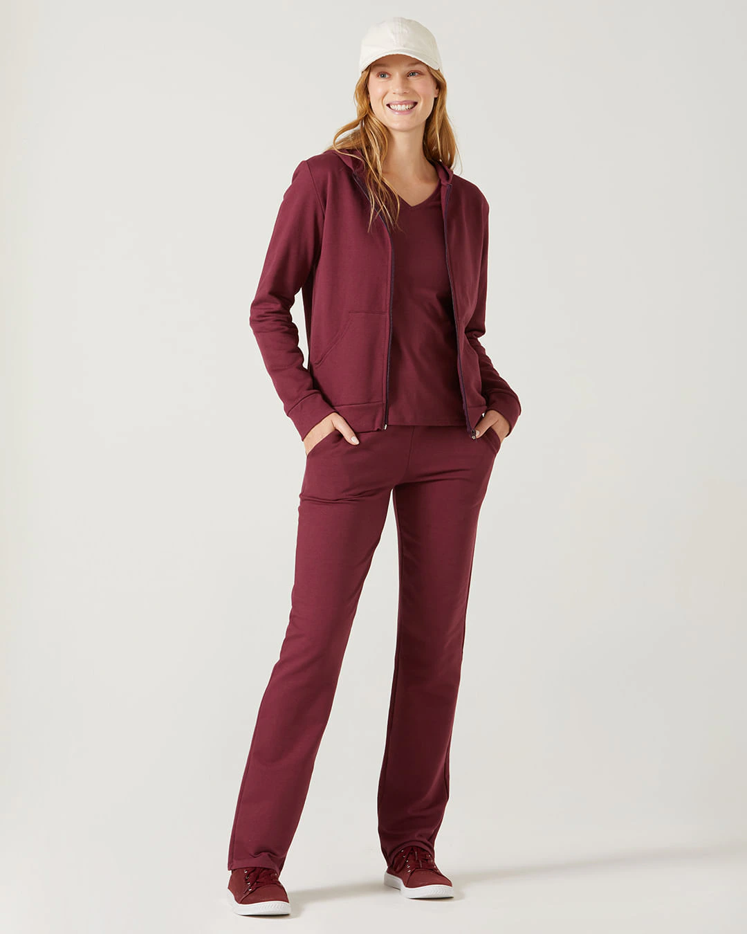 Calça Básica Feminina Reta Em Moletom Stretch Flanelado