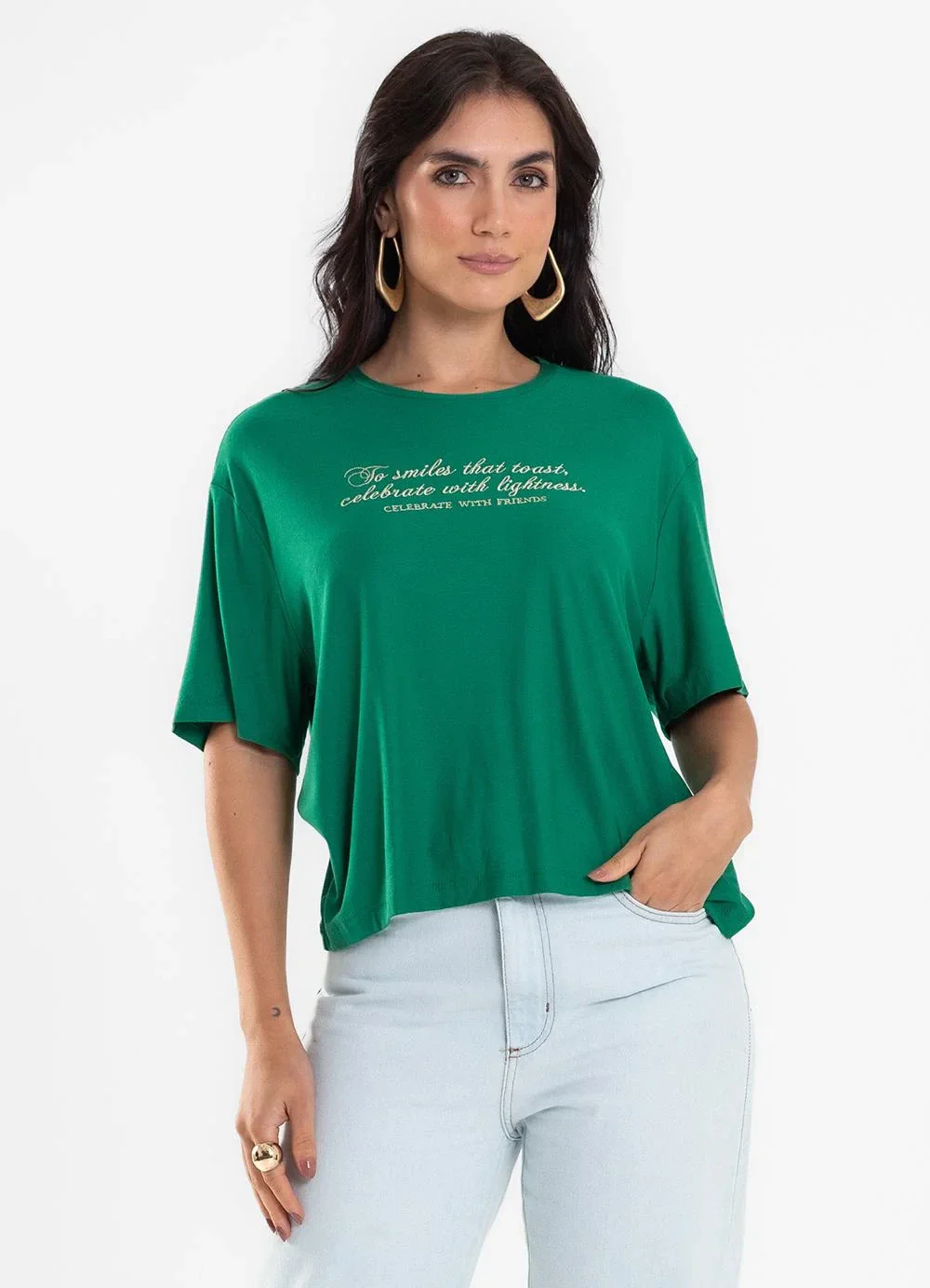 Rovitex - Blusa Feminina Visco Creponada Verde