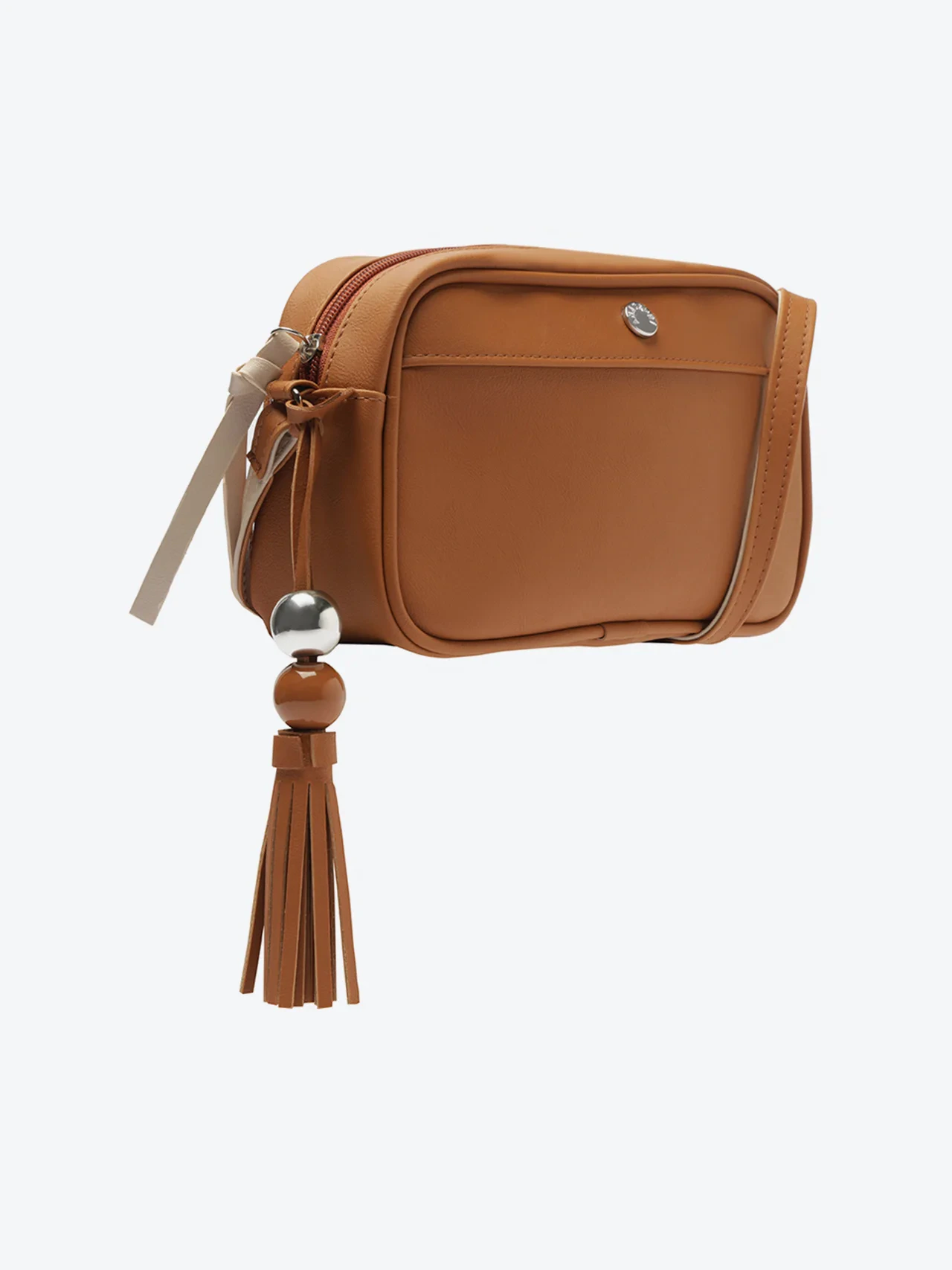 Bolsa Tiracolo Média Chaveiro Tassel Marrom