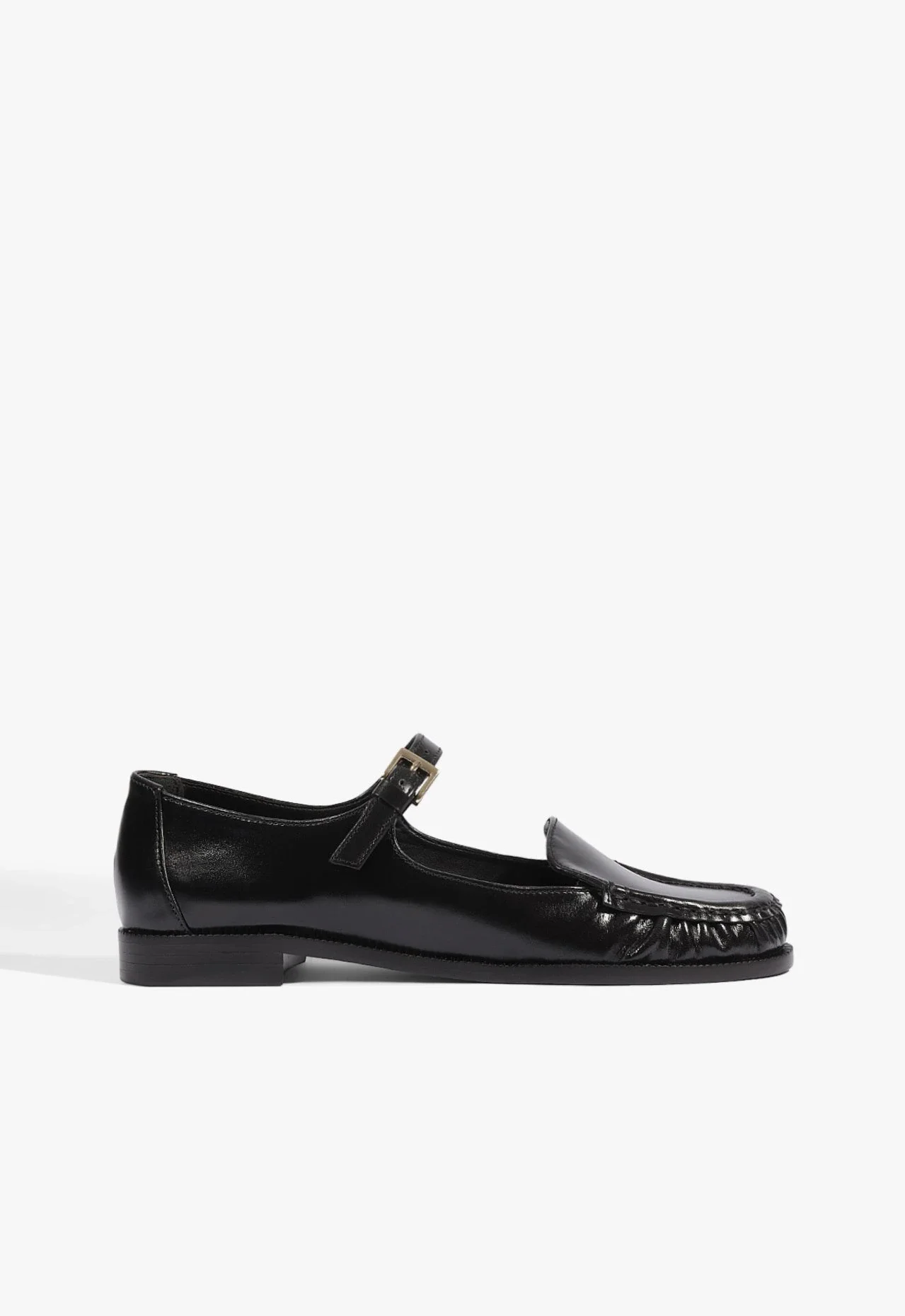Mocassim Tyla Buckle Couro Preto