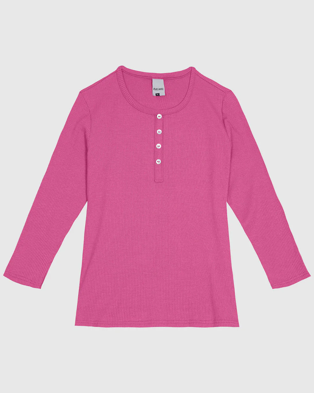Blusa Feminina Botões Frontais Manga 3/4 Em Malha Viscose Canelada