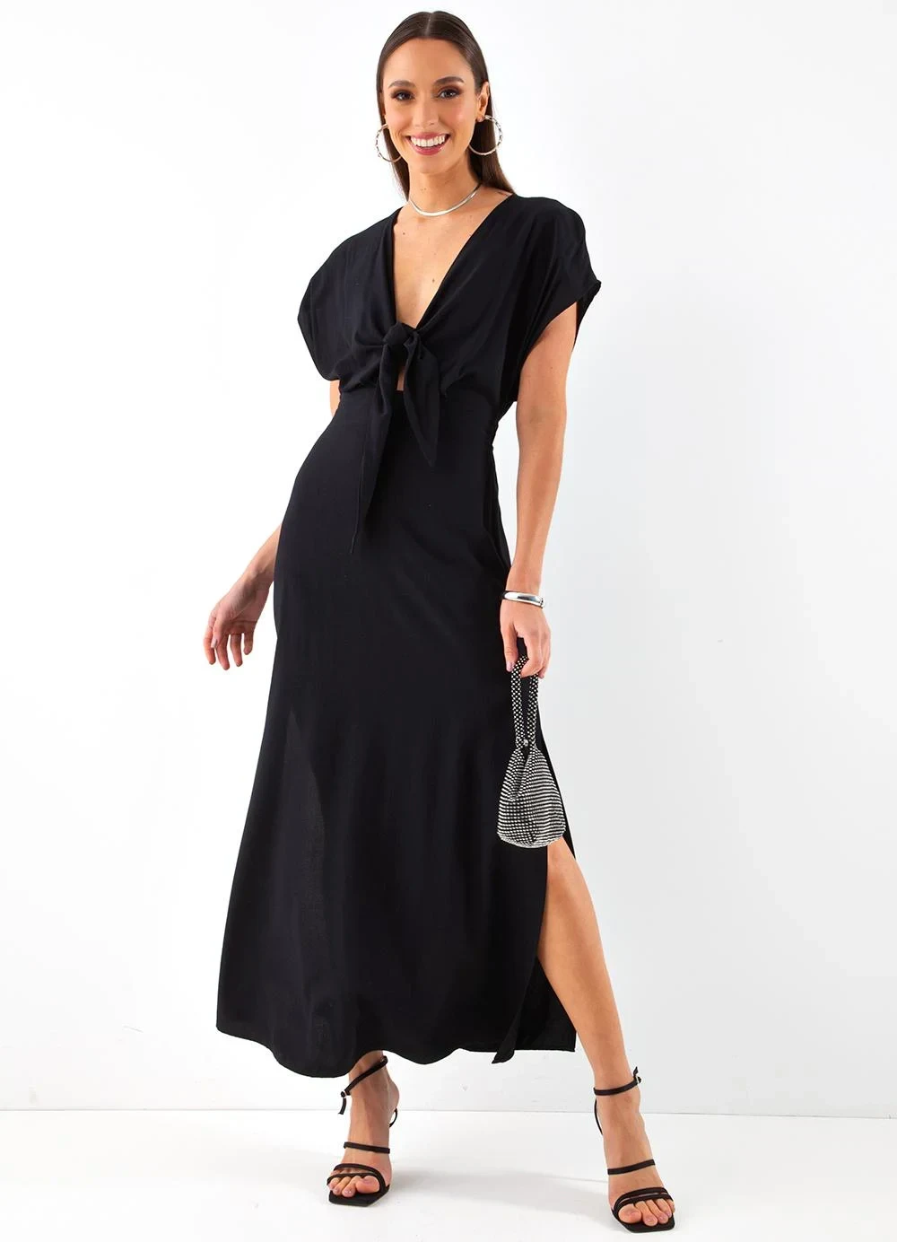 Colcci - Vestido em Viscose Preto