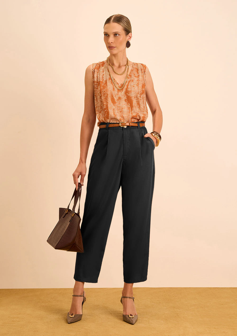 Calça Maria.Valentina Cenoura Alta Preto