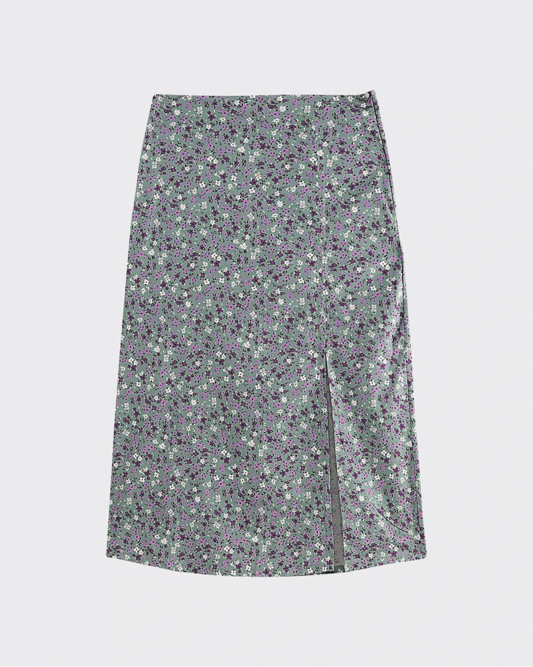 Saia Midi Feminina Reta Com Fenda Em Viscose