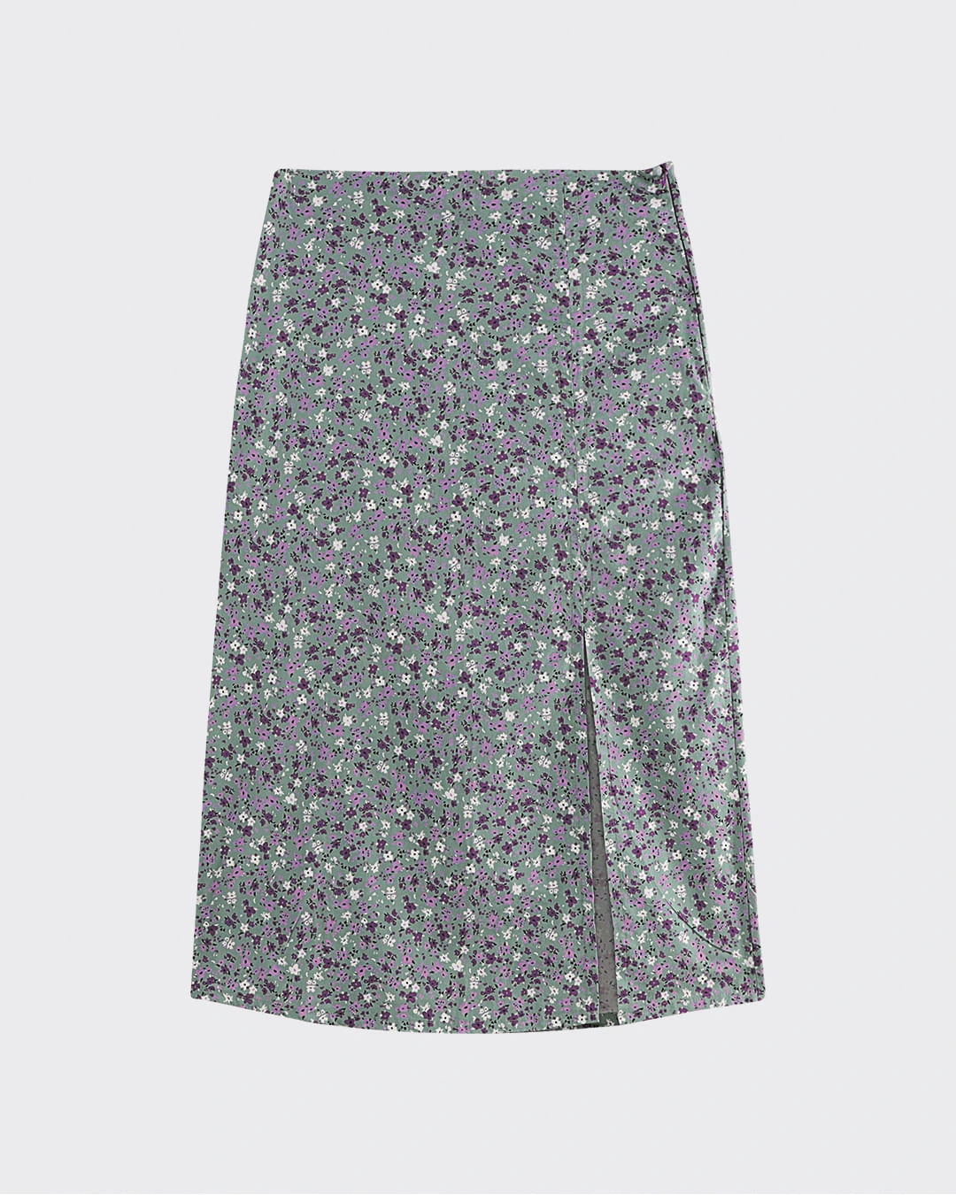 Saia Midi Feminina Reta Com Fenda Em Viscose