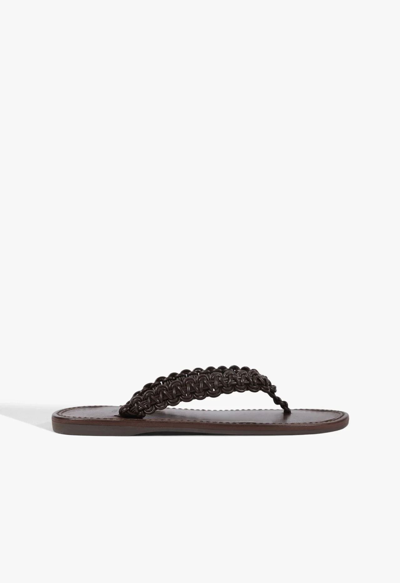 Rasteira Fiorella Flat Tira V Tressê Marrom