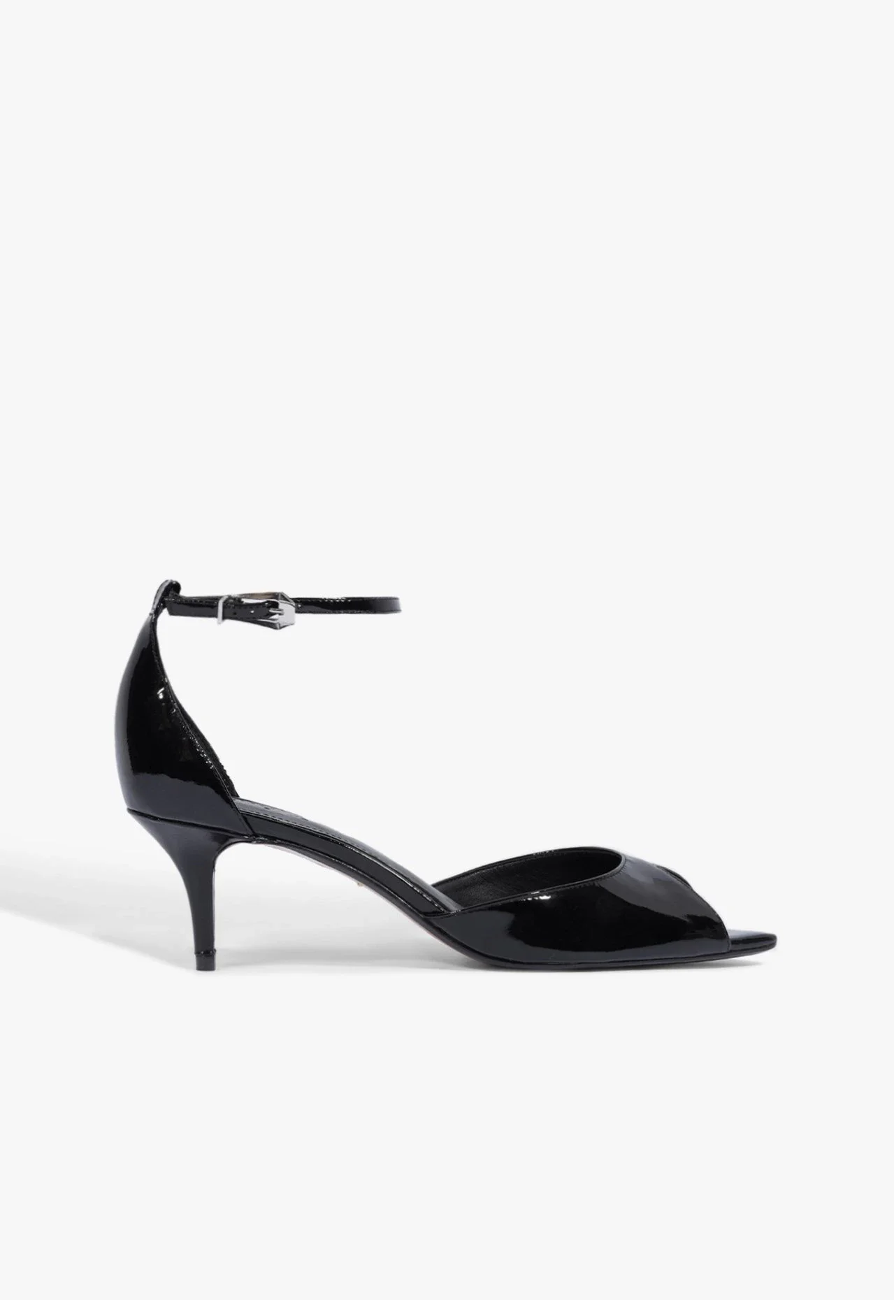 Scarpin Lena Mid Couro Preto