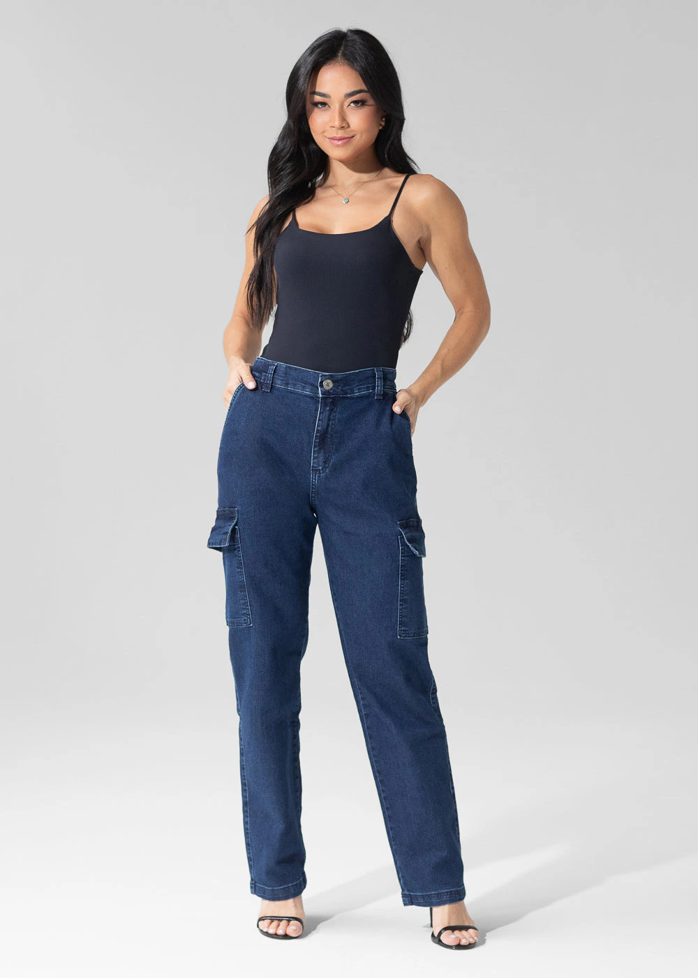 Calça Jeans Sawary Reta Cargo - 281613 AZUL