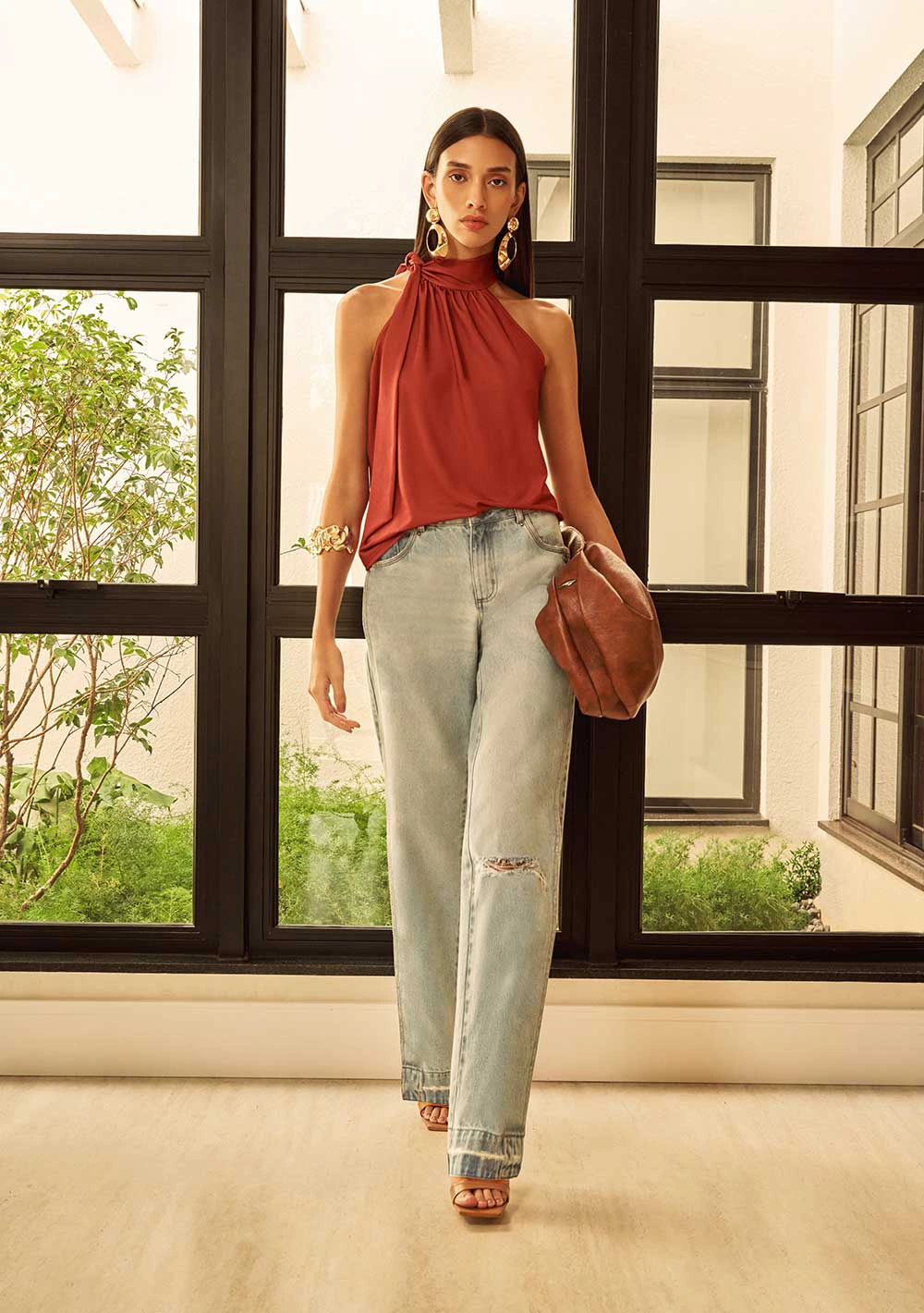 Calça Iódice Reta Média Azul