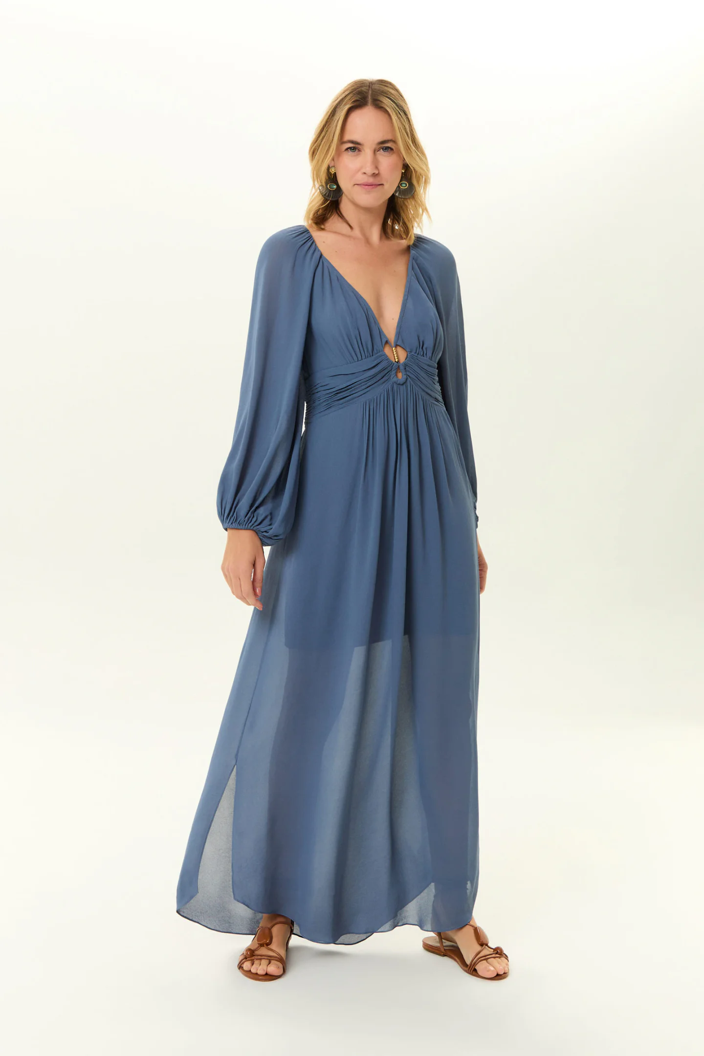 Vestido Midi Ggt Vazado Metais
