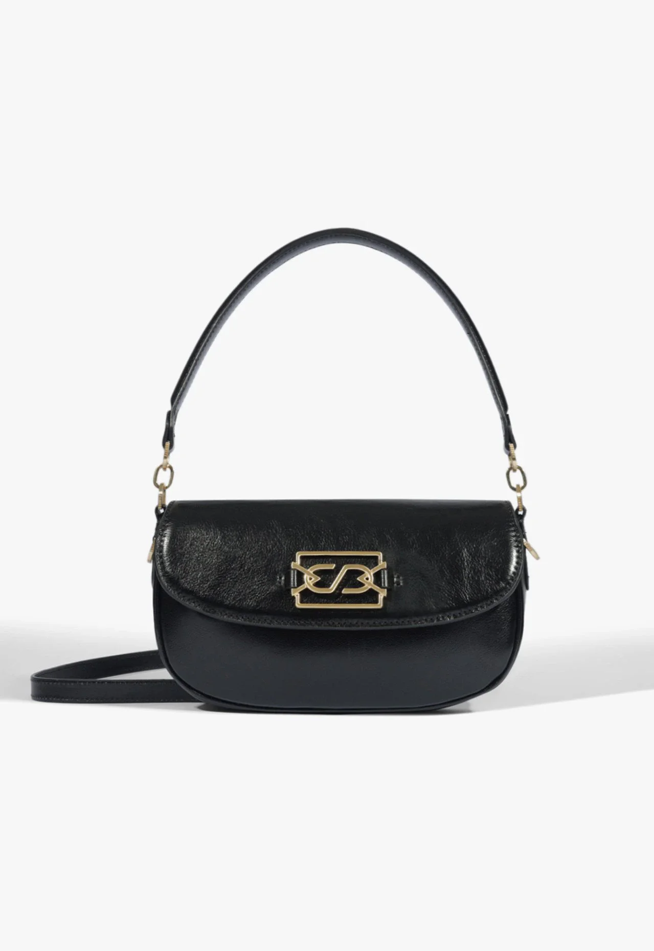 Bolsa Tiracolo Camille Média Couro Preta