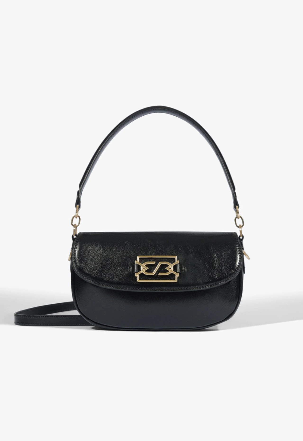 Bolsa Tiracolo Camille Média Couro Preta