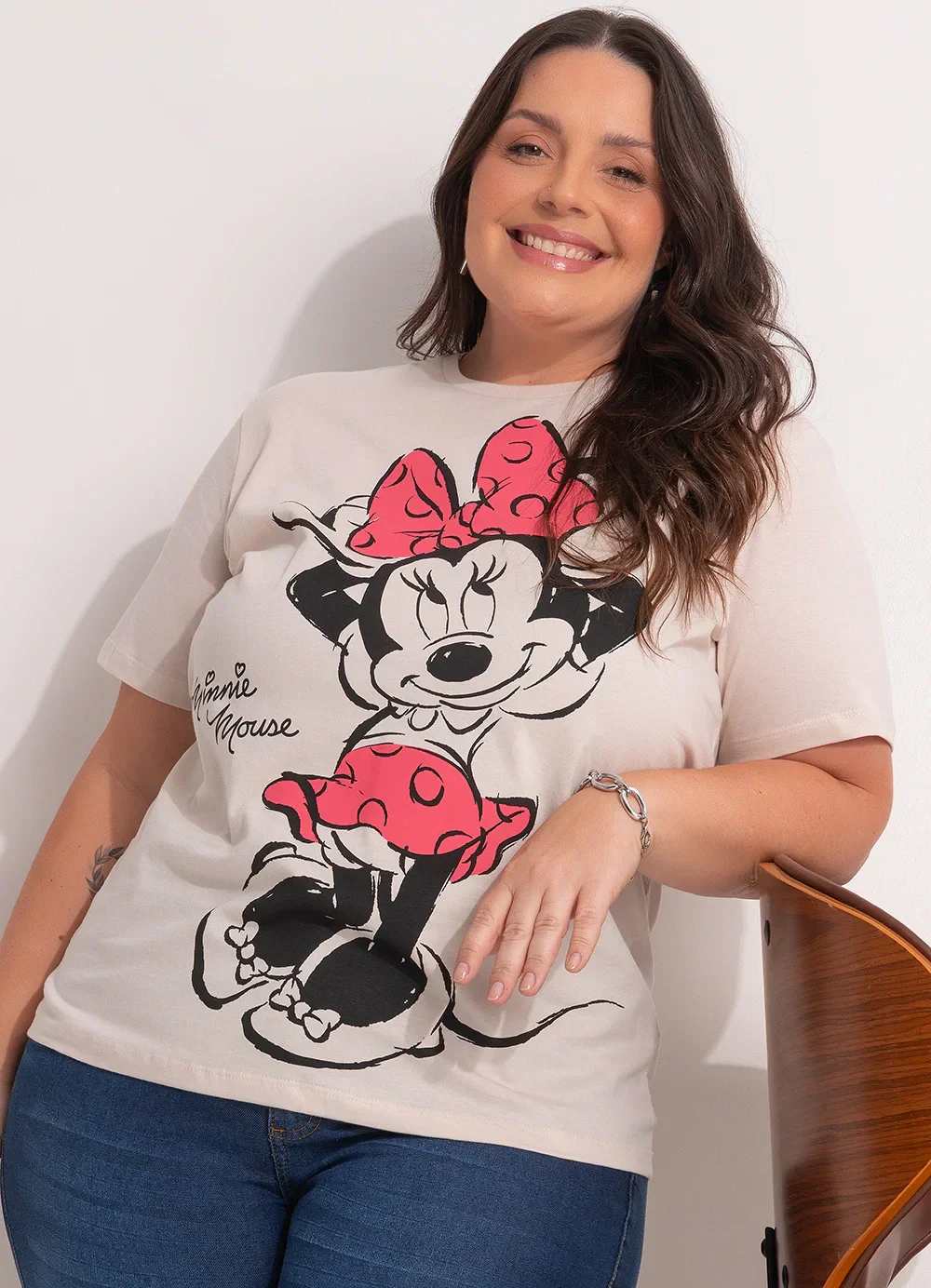 Disney - Blusa Minnie Mouse Bege