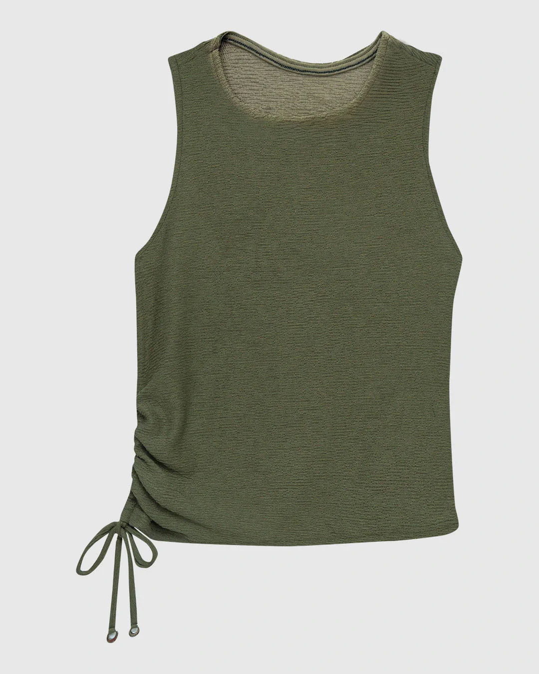 Blusa Justa Feminina Detalhe Amarração Lateral Em Malha Texturizada - ENFIM