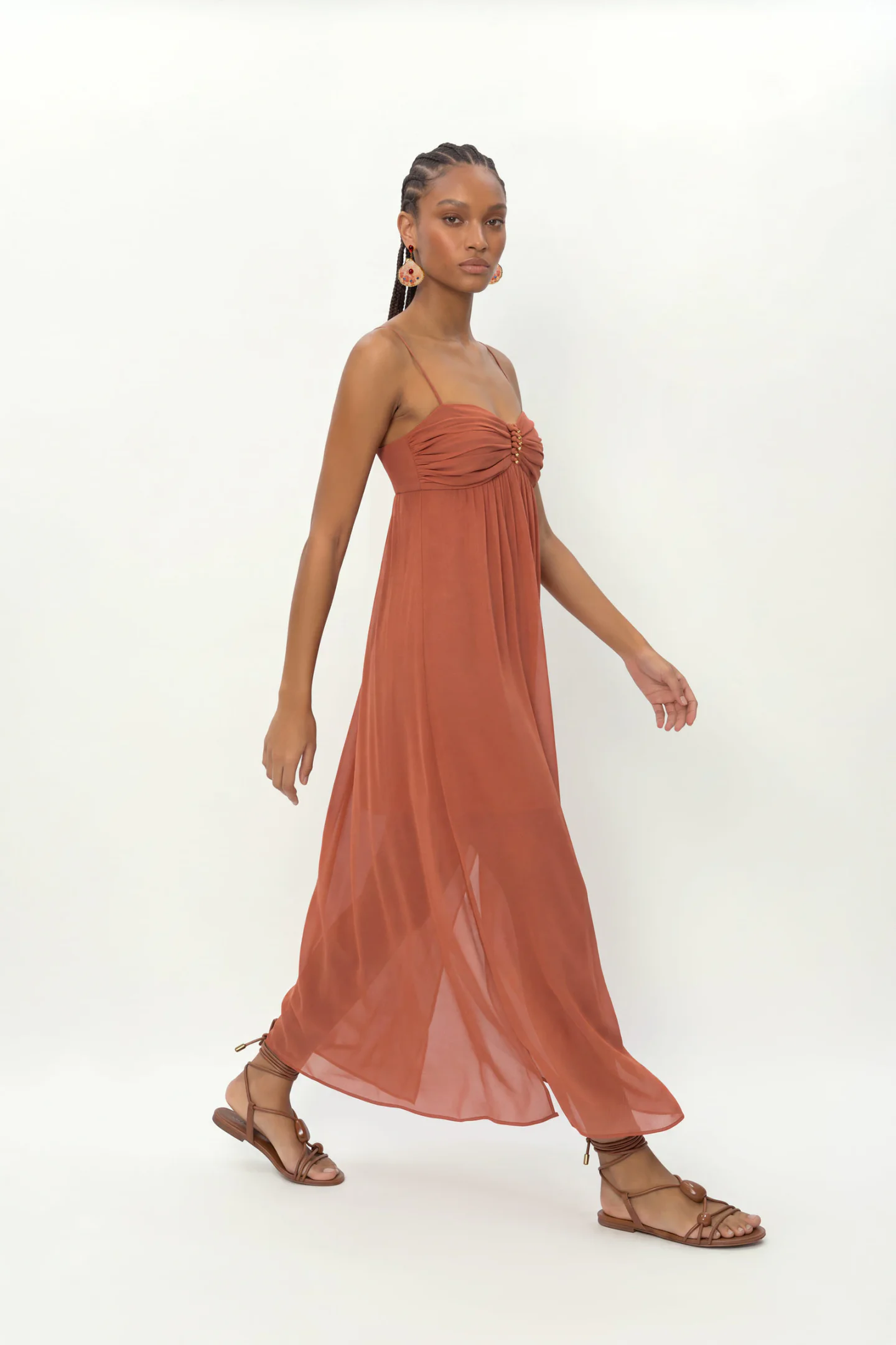 Vestido Midi Ggt Busto Torcoes