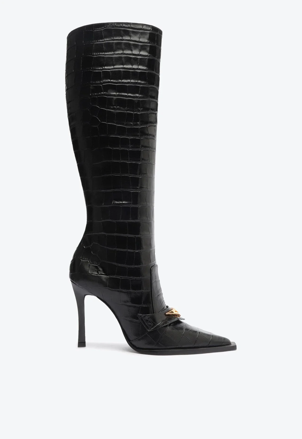 Bota Arizona Croco Couro Preta
