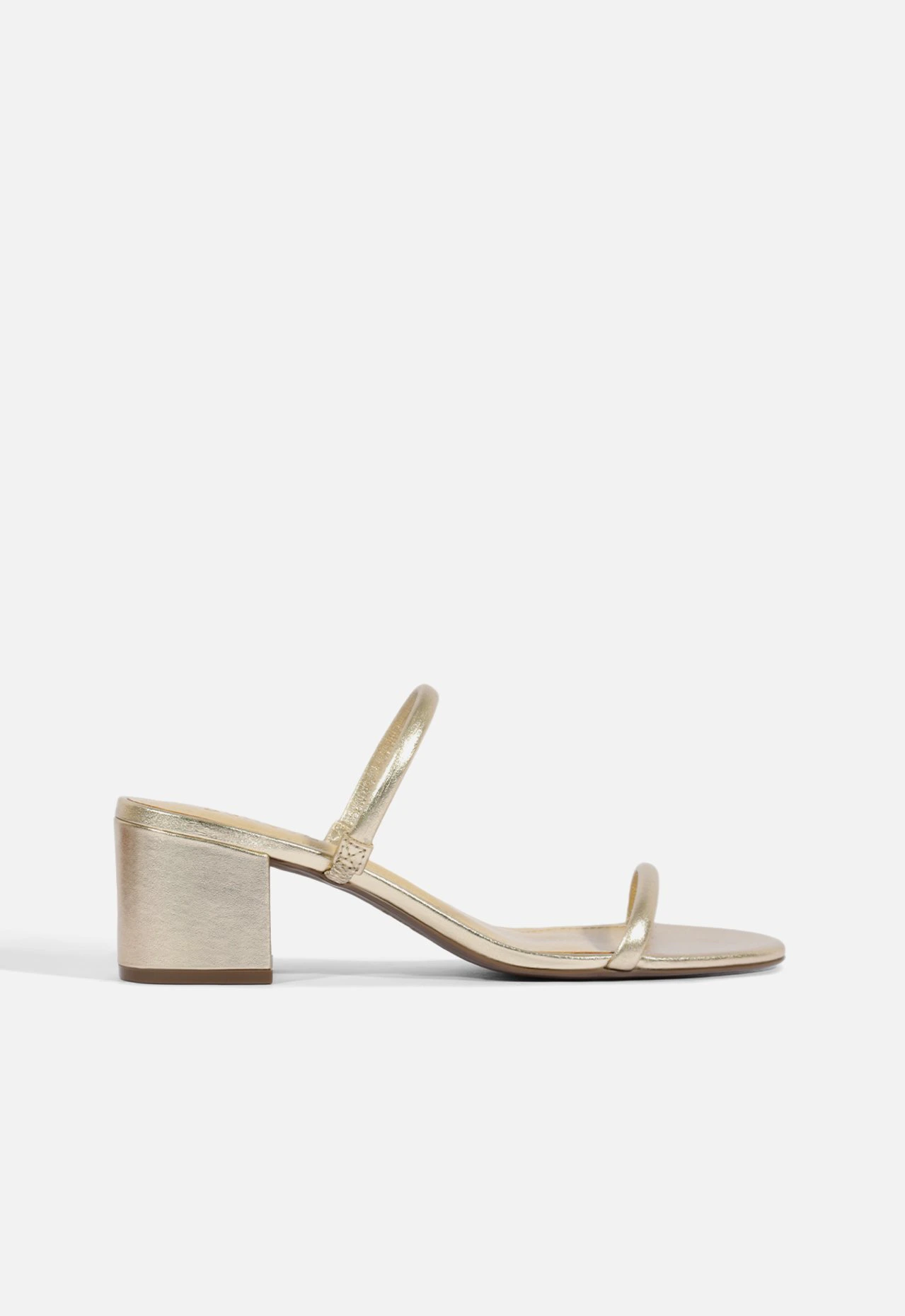 Tamanco Block Heel Straps Dourado