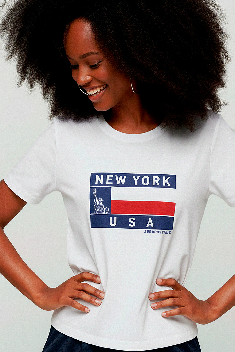 Camiseta Manga Curta Feminina Silkada Aéropostale BRANCO