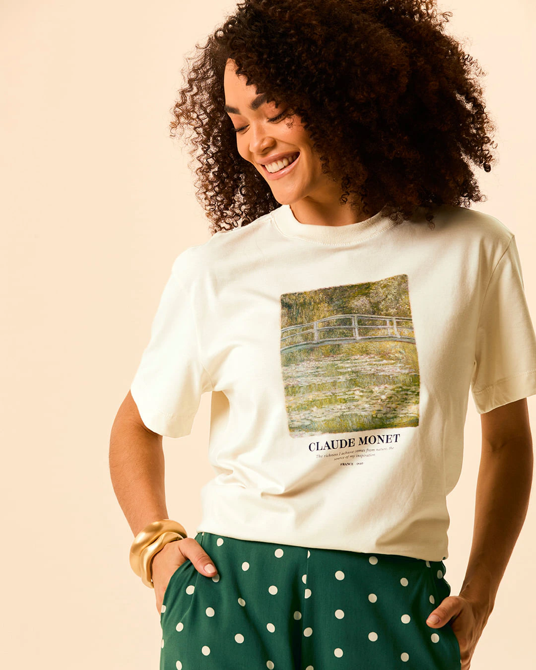Camiseta Feminina Estampa Especial Claude Monet A Ponte Japonesa Em Algodão