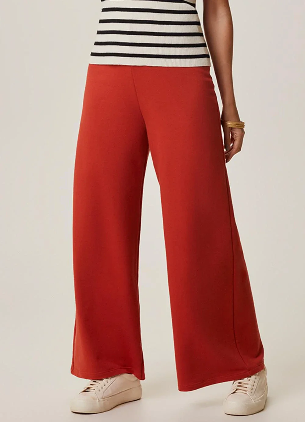 Malwee - Calça Wide Leg em Linho Terracota