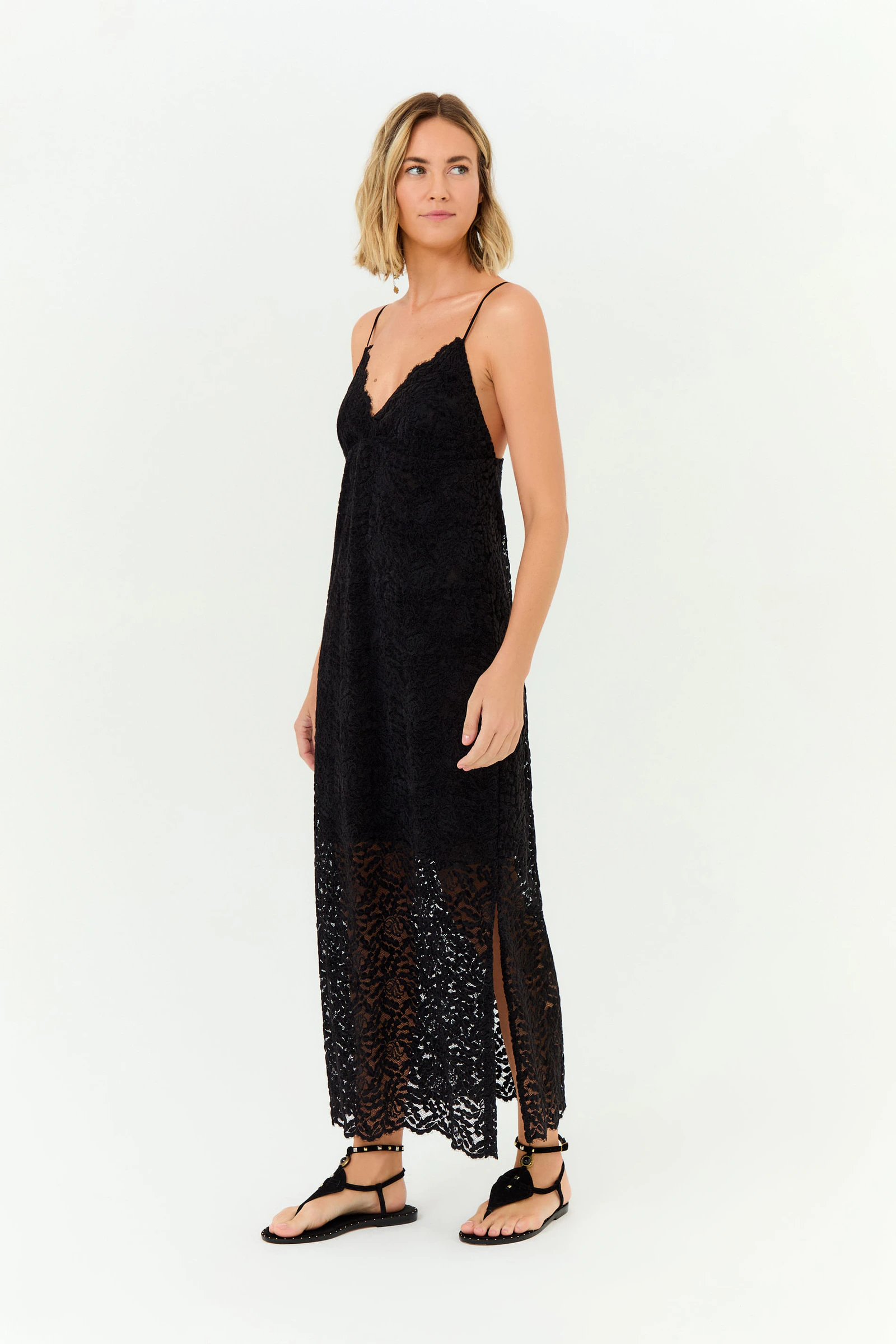 Vestido Midi Alça Renda