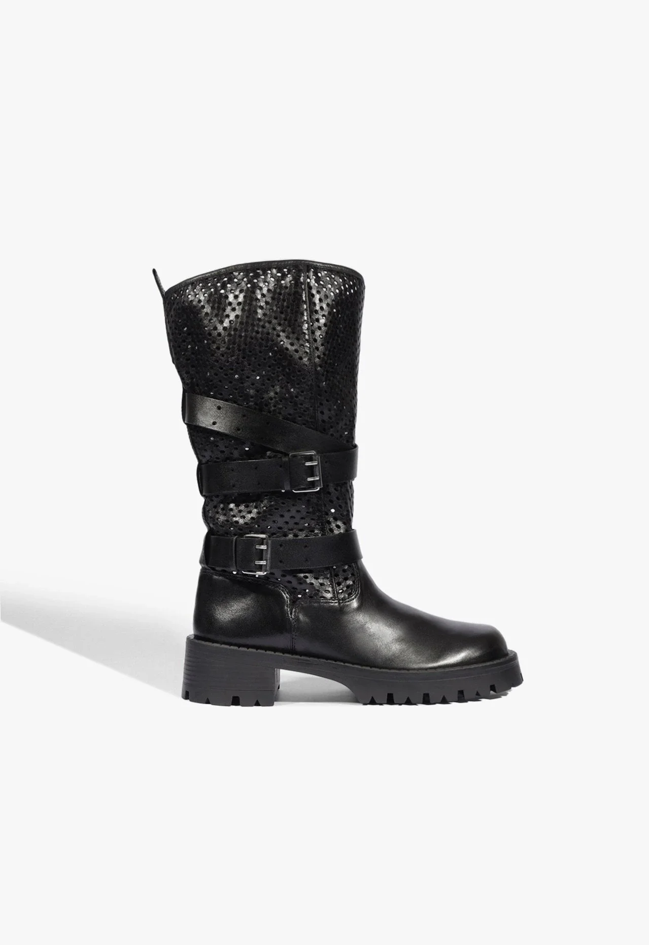 Bota Polka Tratorada Couro Preta
