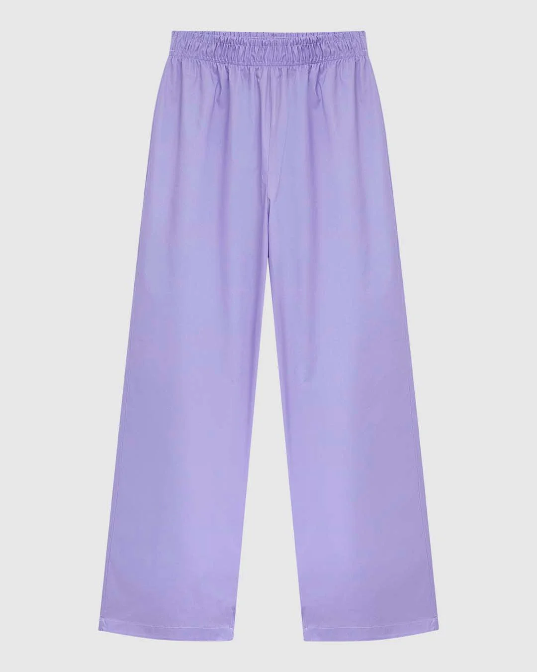 Calça Wide Leg Feminina Cós Elástico Em Tricoline