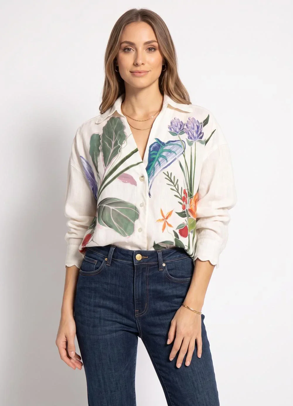 Farm - Camisa Horta Tropical Bege