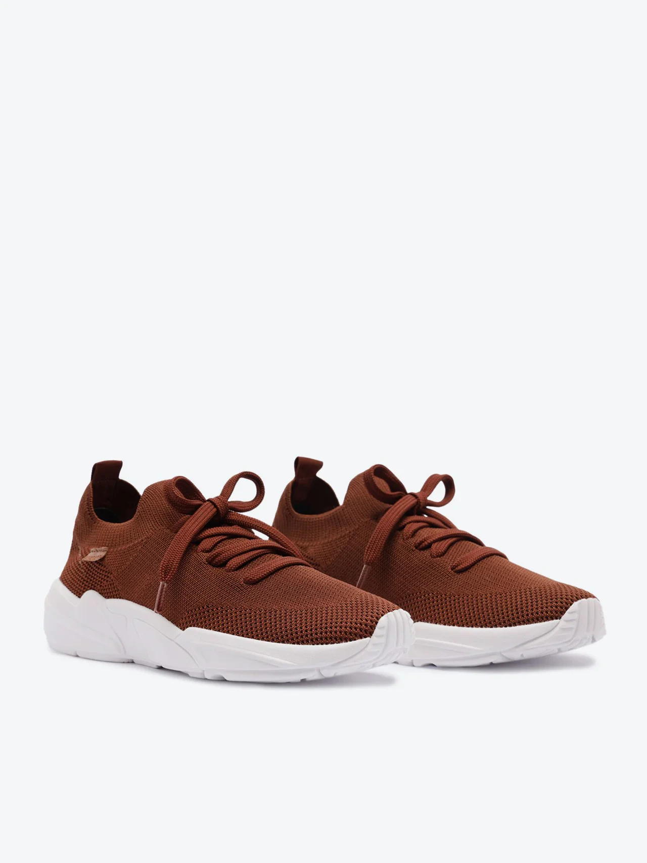 Tênis Sporty Malha Knit Marrom